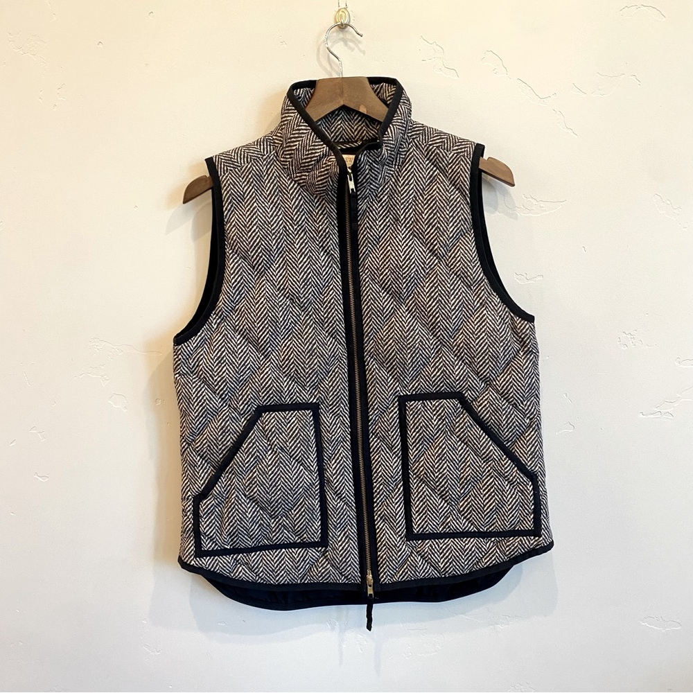J.Crew Classic Herringbone Excursion Quilted Puff… - image 1